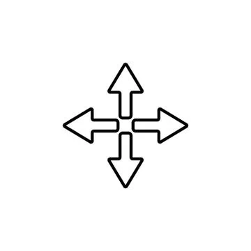 Symbol arrows vector, line icon black on white background Stock Illustration