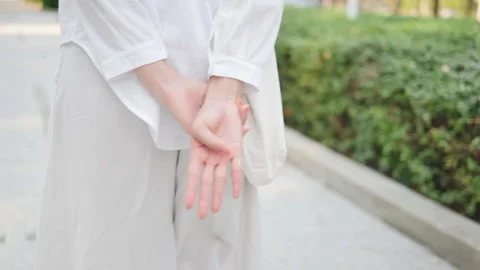 The symbol asks for help from physical harm or when threatened. Stock Footage 172053398