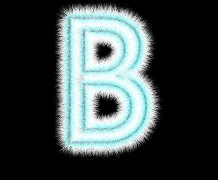 Symbol "B" from wool on a black background Stock Illustration