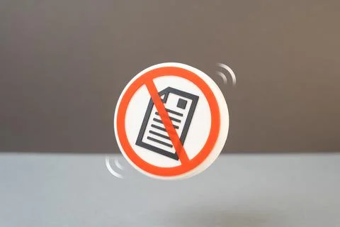 A symbol of a ban on paperwork. Digitalization of public services to the po.. Stock Photos