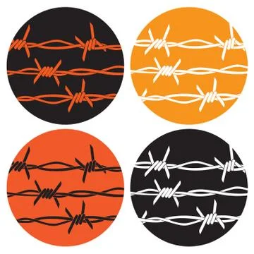 Symbol barbed wire Stock Illustration