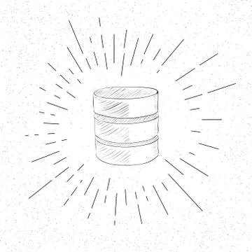 Symbol of Big Data Server   - Database Icon Concept -  Vector Illustration Stock Illustration
