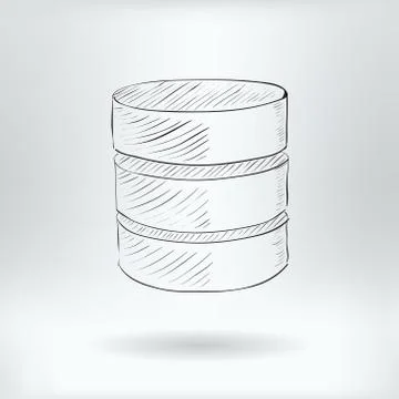 Symbol of Big Data Server   - Database Icon Concept -  Vector Illustration Stock Illustration