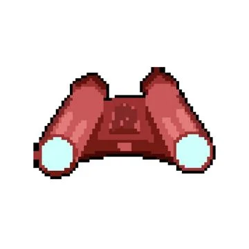 Symbol binoculars pixel art vector illustration Stock Illustration