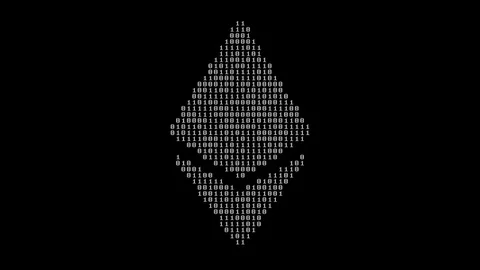 The symbol of Bitcoin, Ethereum, Ripple in bits looped video. 4K, 3840x2160. Video stock 84761647