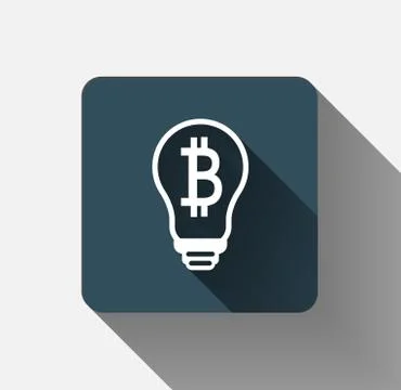 Symbol bitcoin light bulb Icon.Vector Illustration Stock Illustration