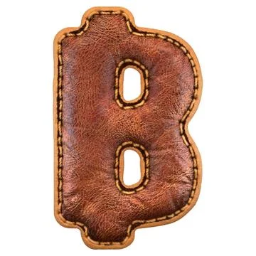 Symbol bitcoin made of leather. 3D render font with skin texture on white イラスト素材