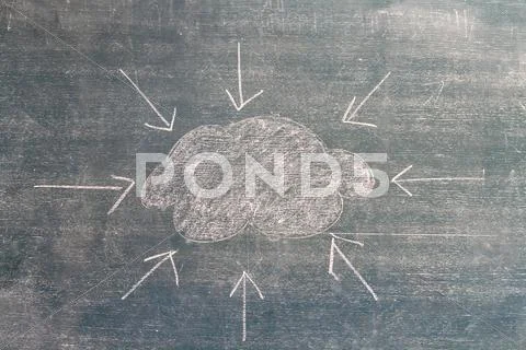 Symbol on a blackboard, child chalk drawing Stock Illustration