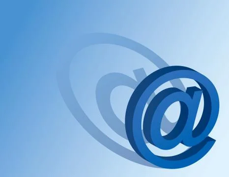 At @ symbol on a blue background Illustration