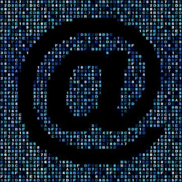 At symbol on blue hex code illustration Stock-Illustration