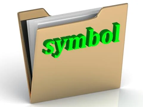 Symbol - bright green letters on a folder on a white background Stock Illustration