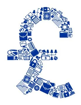 Symbol of british currency Stock Illustration