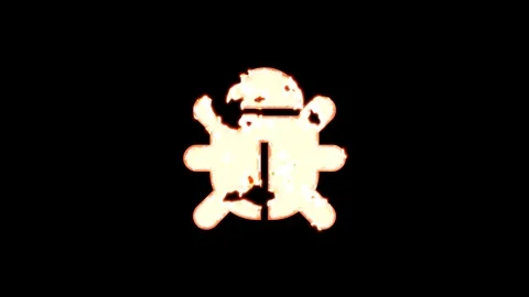 Symbol bug burns out of transparency, then burns again. Alpha channel Stock Footage 115536581