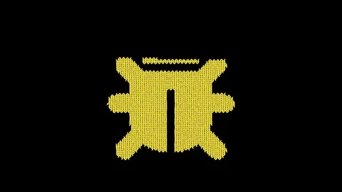 Symbol bug is knitted from a woolen thread. Knit like a sweater Stock Footage 119754723