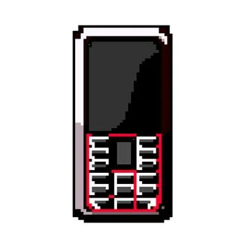 Symbol button phone game pixel art vector illustration Illustration