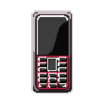 Symbol button phone pixel art vector illustration Stock Illustration