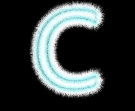Symbol "C" from wool on a black background Stock Illustration