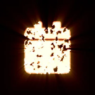 Symbol calendar solid burned on a black background. Bright shine Stockillustratie