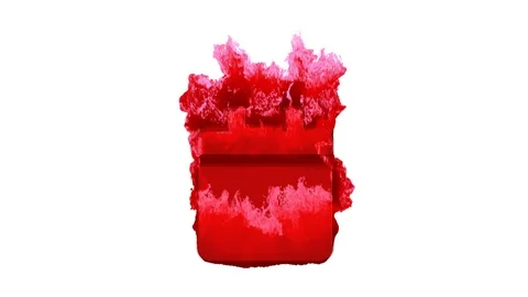 Symbol calendar solid inflames with dark fire, then burns. In - Out loop. Alpha Video stock 105254077