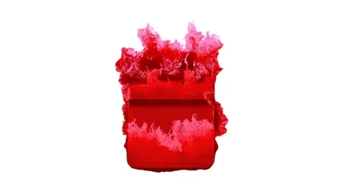 Symbol calendar solid inflames with dark fire, then burns. In - Out loop. Alpha Video stock 105254281