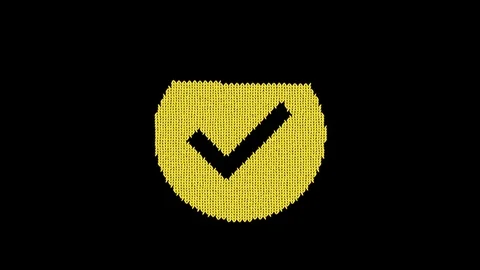 Symbol check circle is knitted from a woolen thread. Knit like a sweater Stock Footage 119857075