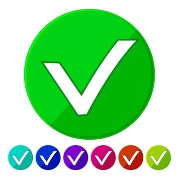 Symbol check mark cartoon vector graphic Stock Illustration