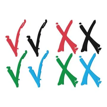 Symbol check mark icon. Vector illustration of check mark sign. Doodle check  Stock Illustration