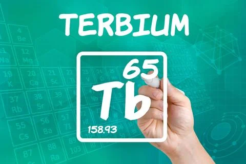 Symbol for the chemical element terbium Symbol for the chemical element te... Stock Photos