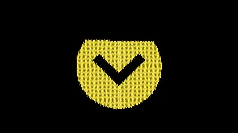 Symbol chevron circle down is knitted from a woolen thread. Knit like a sweater Stock Footage 119857659