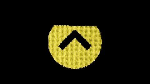 Symbol chevron circle up is knitted from a woolen thread. Knit like a sweater Stock Footage 119857409