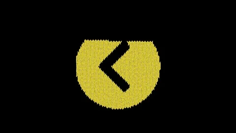 Symbol chevron circle left is knitted from a woolen thread. Knit like a sweater Stock Footage 119857342