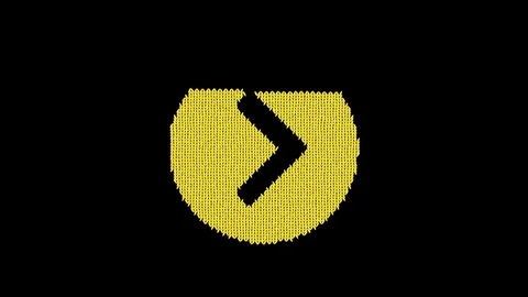 Symbol chevron circle right is knitted from a woolen thread. Knit like a sweater Stock Footage 119857331