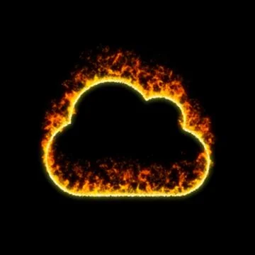 The symbol cloud burns in red fire イラスト素材