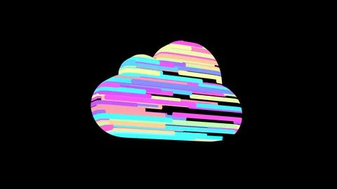 Symbol of cloud technology in modern digital world with colourful surface Stock Illustration
