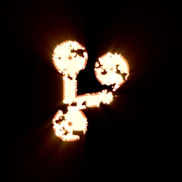 Symbol code branch burned on a black background. Bright shine Stock-Illustration