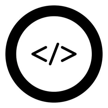 Symbol code  icon black color in circle Stockillustratie