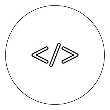 Symbol code  icon black color in circle イラスト素材