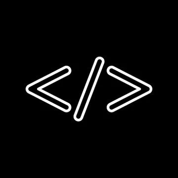 Symbol code  white color icon . 스톡 일러스트