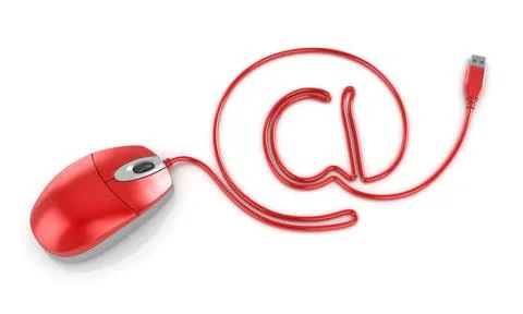 At Symbol with Computer Mouse Cable Stock-Illustration