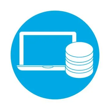 Symbol connected computer banner server design Stock Illustration