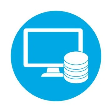 Symbol connected computer databese server banner Stock Illustration