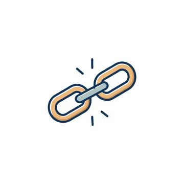 Symbol of connection and linking, with two segments joined, portraying rela.. Stock Illustration