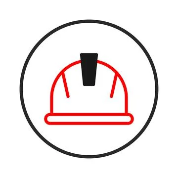 Symbol of construction worker safety represented by the helmet inside a cir.. Stock Illustration