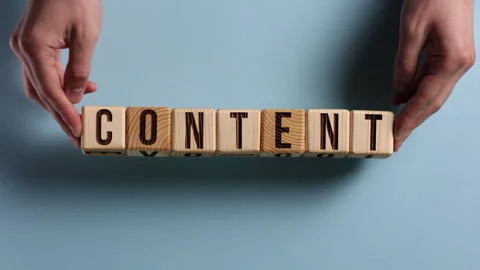 Symbol of content and context. Beautiful blue table. Concept of business and Vidéo 244812218
