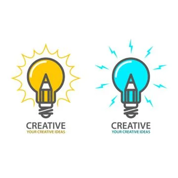 Symbol of creative idea - light bulb icon, design concept Stock Illustration