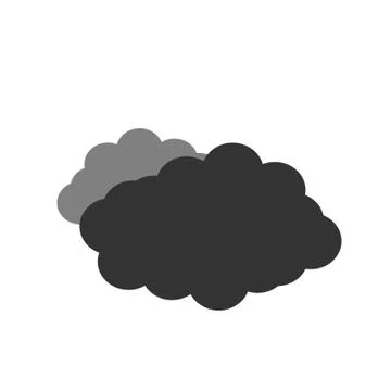 Symbol of a dark cloudy. Vector illustration of a cloud on a white background Stock Illustration