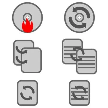 The symbol data processing grey and red. Stock Illustration