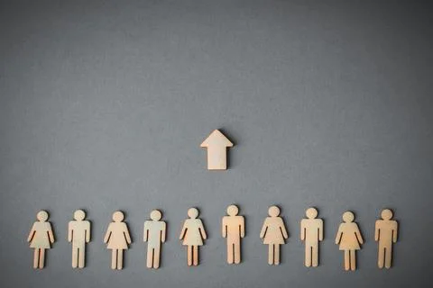 A symbol of the direction of development and perseverance, wooden shapes of.. Stock Photos