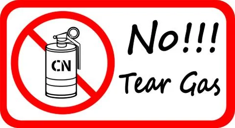 Symbol Do not use tear gas in this area, do not use tear gas to the people, do n Stock Illustration