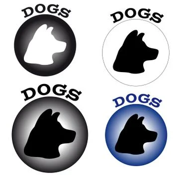 Symbol dogs on white background Stock Illustration